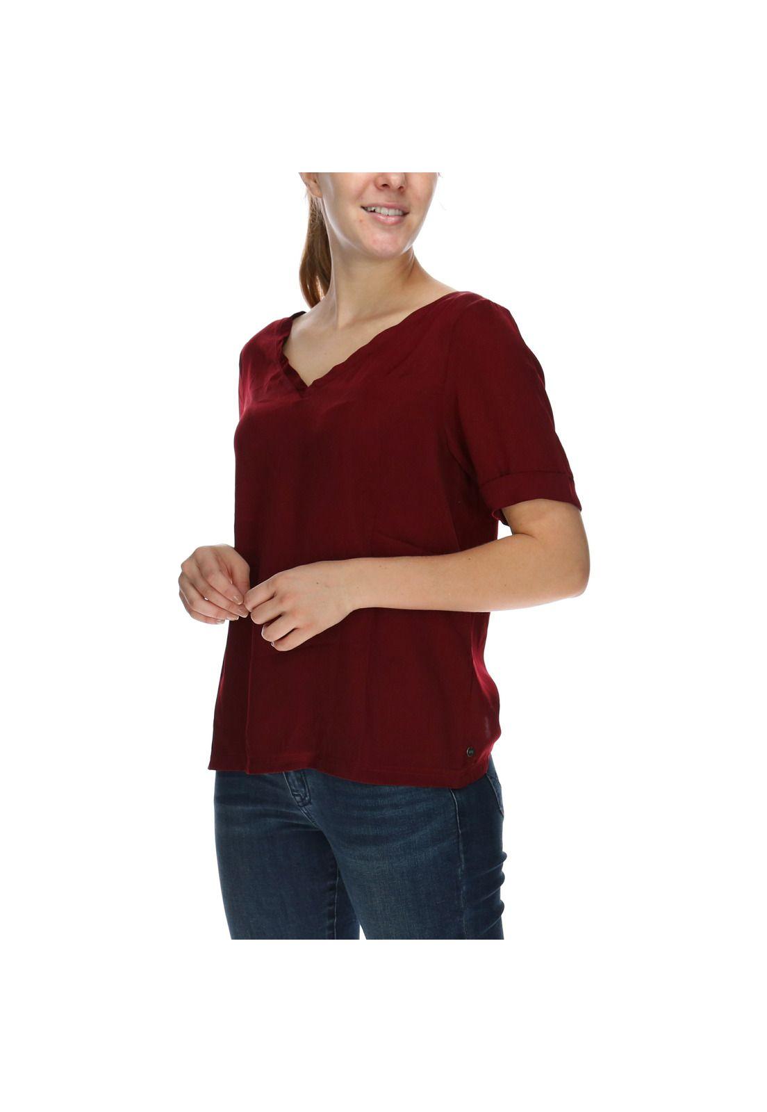 Blusa Mc Mujer Natalie S/S Woven Top Poliéster Burdeo-1