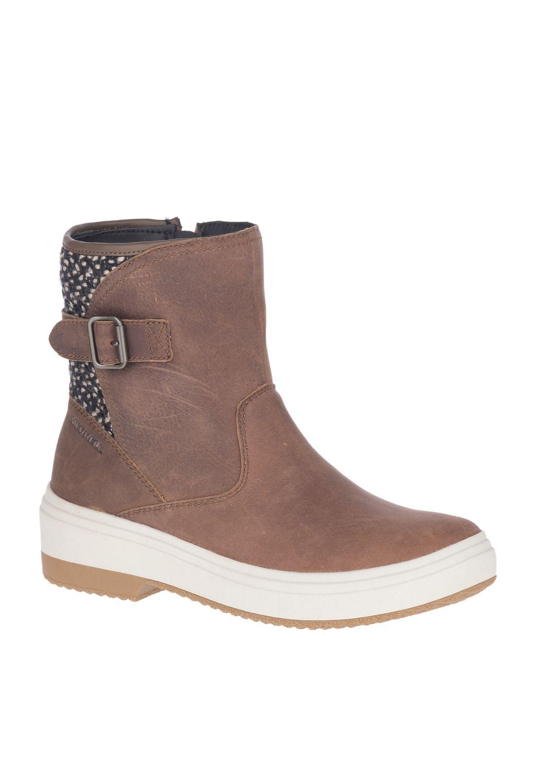 Botín Mujer Holly 2 Buckle Wp Café-1