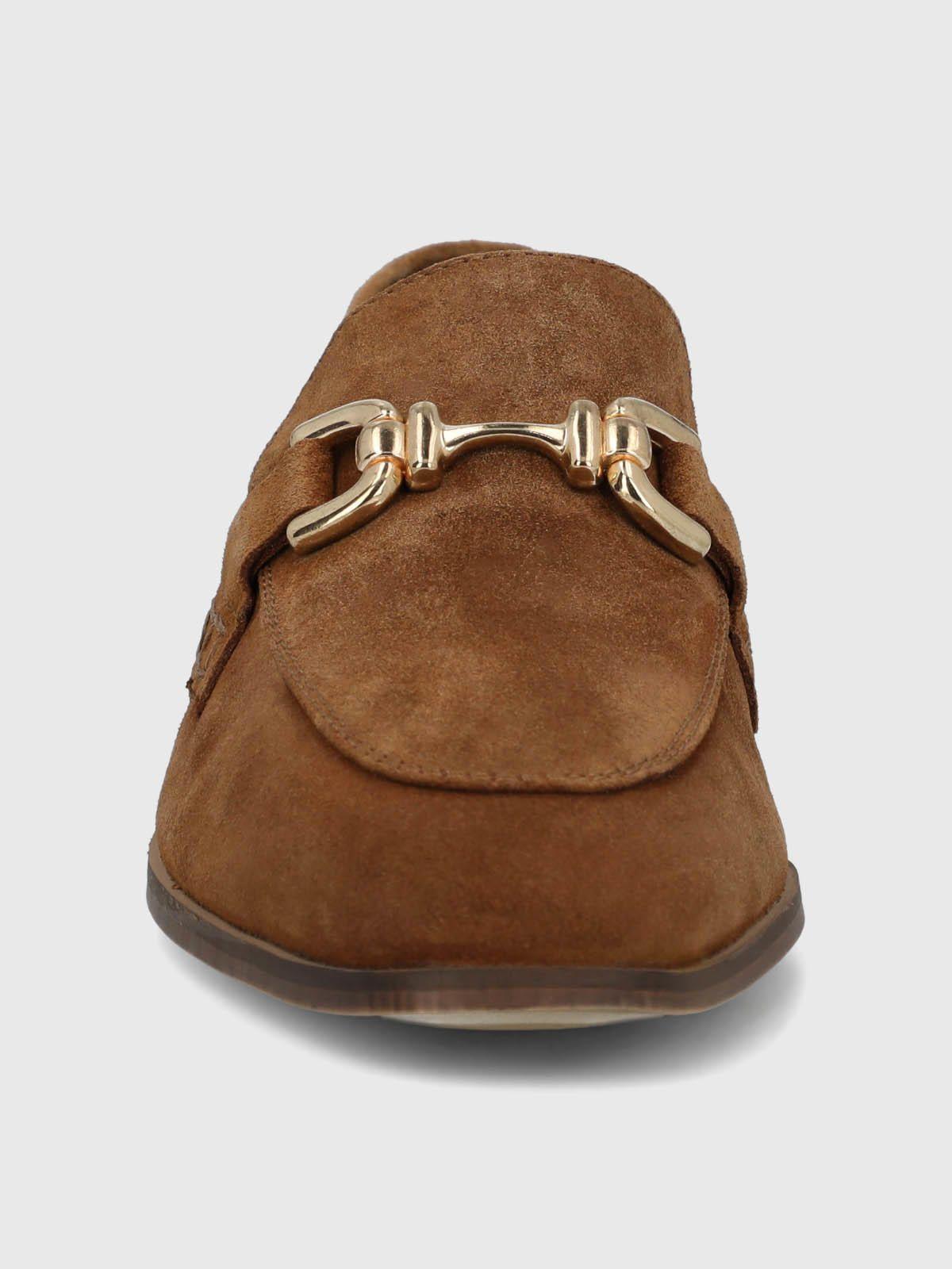 Mocasin Cuero Mujer Blume Café-3