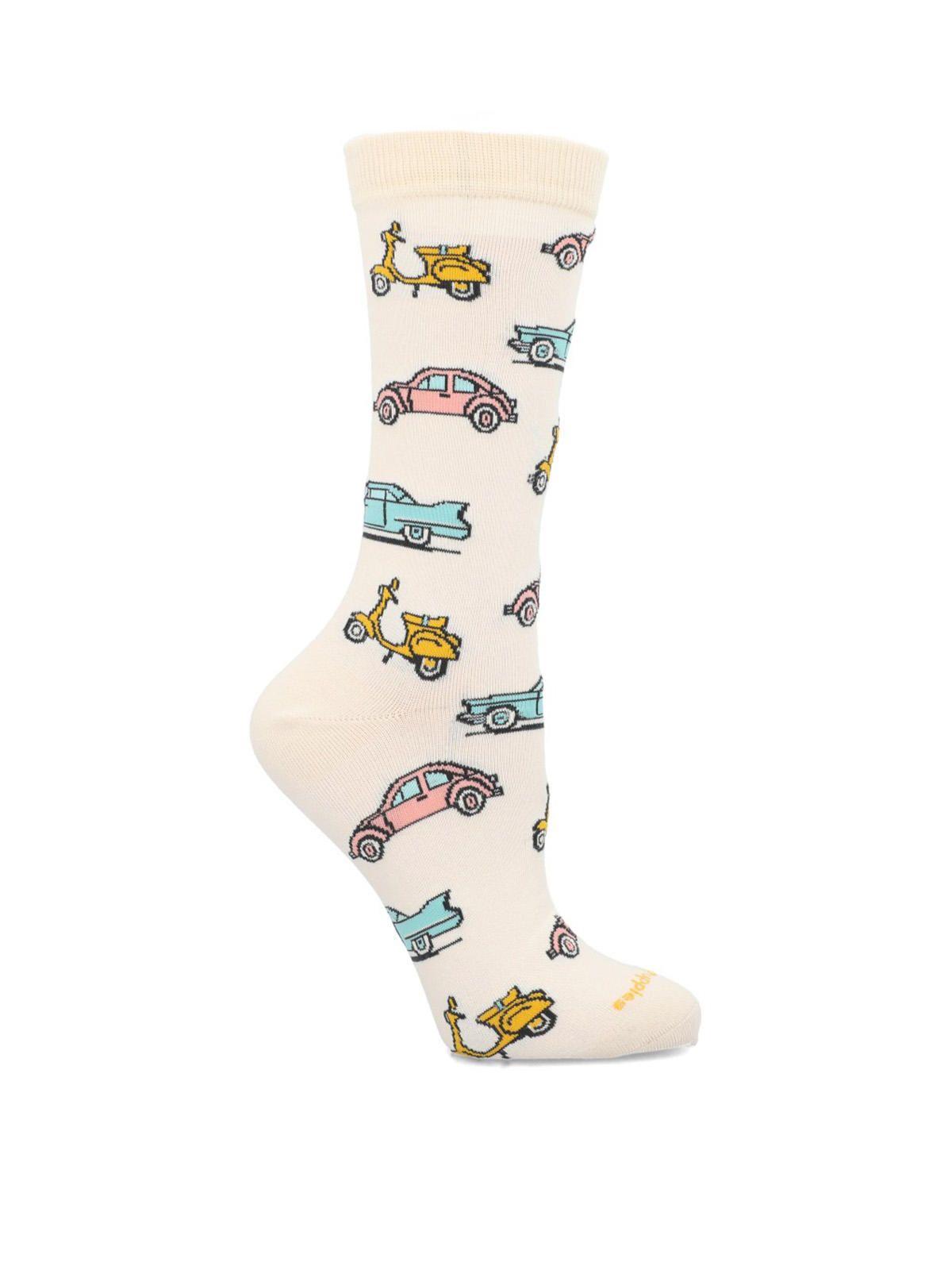 Pack 3 Calcetines Algodón Mujer Pack Gift Cars Crema-4