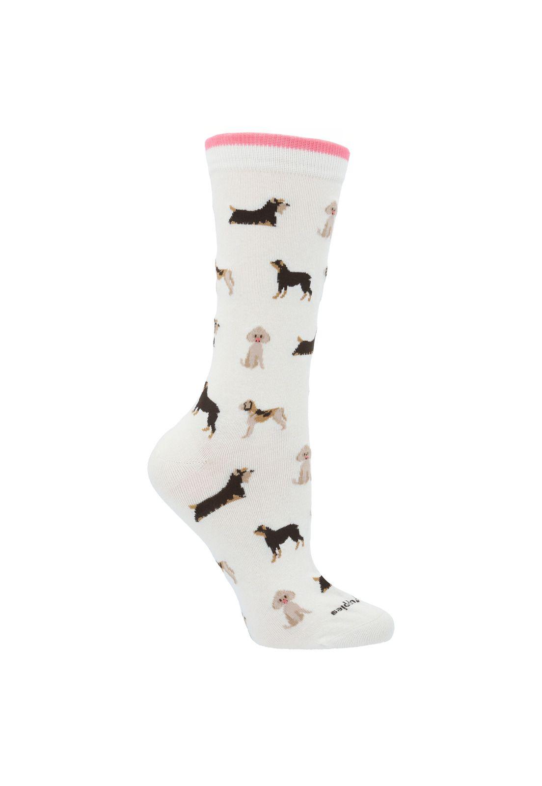 Calcetín Algodón Mujer Pooch Crema-0