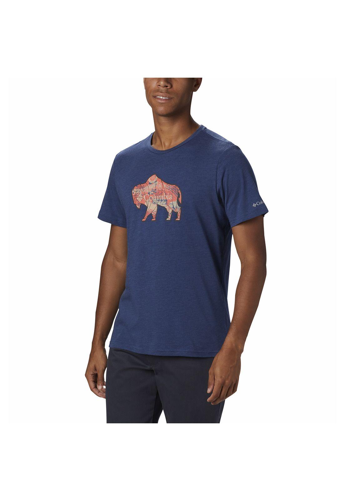 Polera Hombre M Alpine Way Graphic Azul Oscuro-0