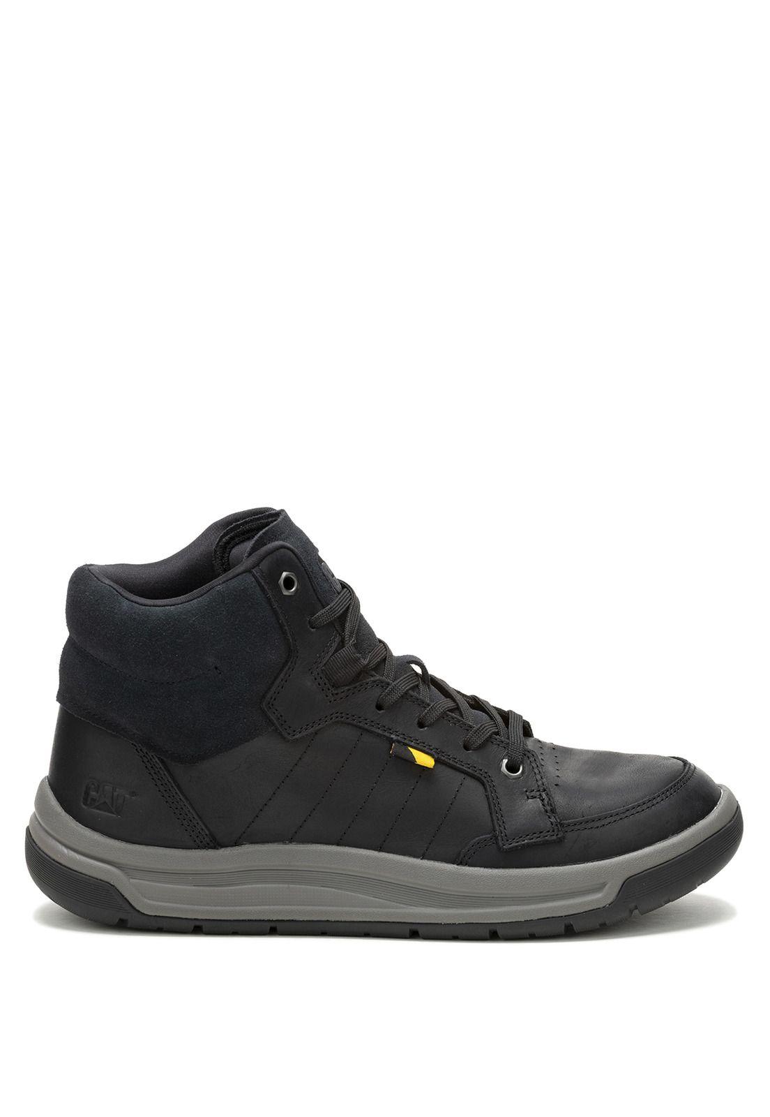 Zapatilla cuero con caña Apa Cush Mid Negro Hombre-1