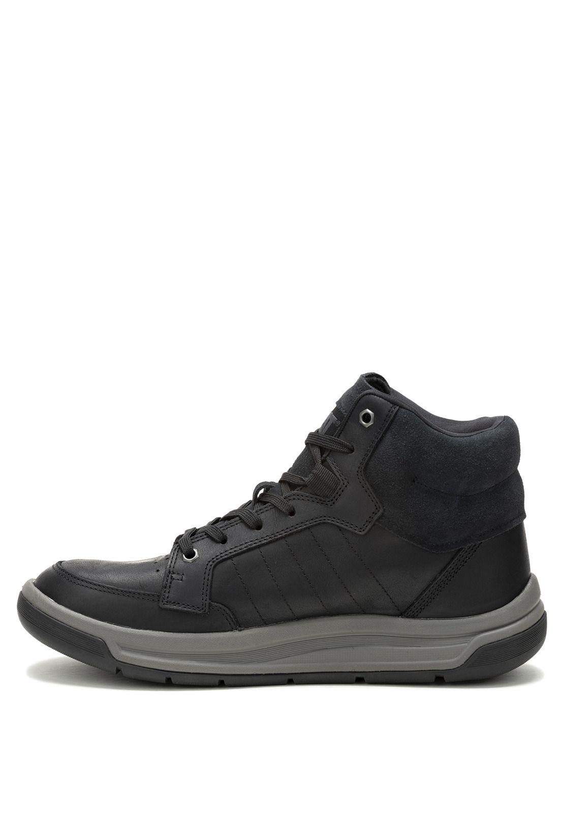 Zapatilla cuero con caña Apa Cush Mid Negro Hombre-3