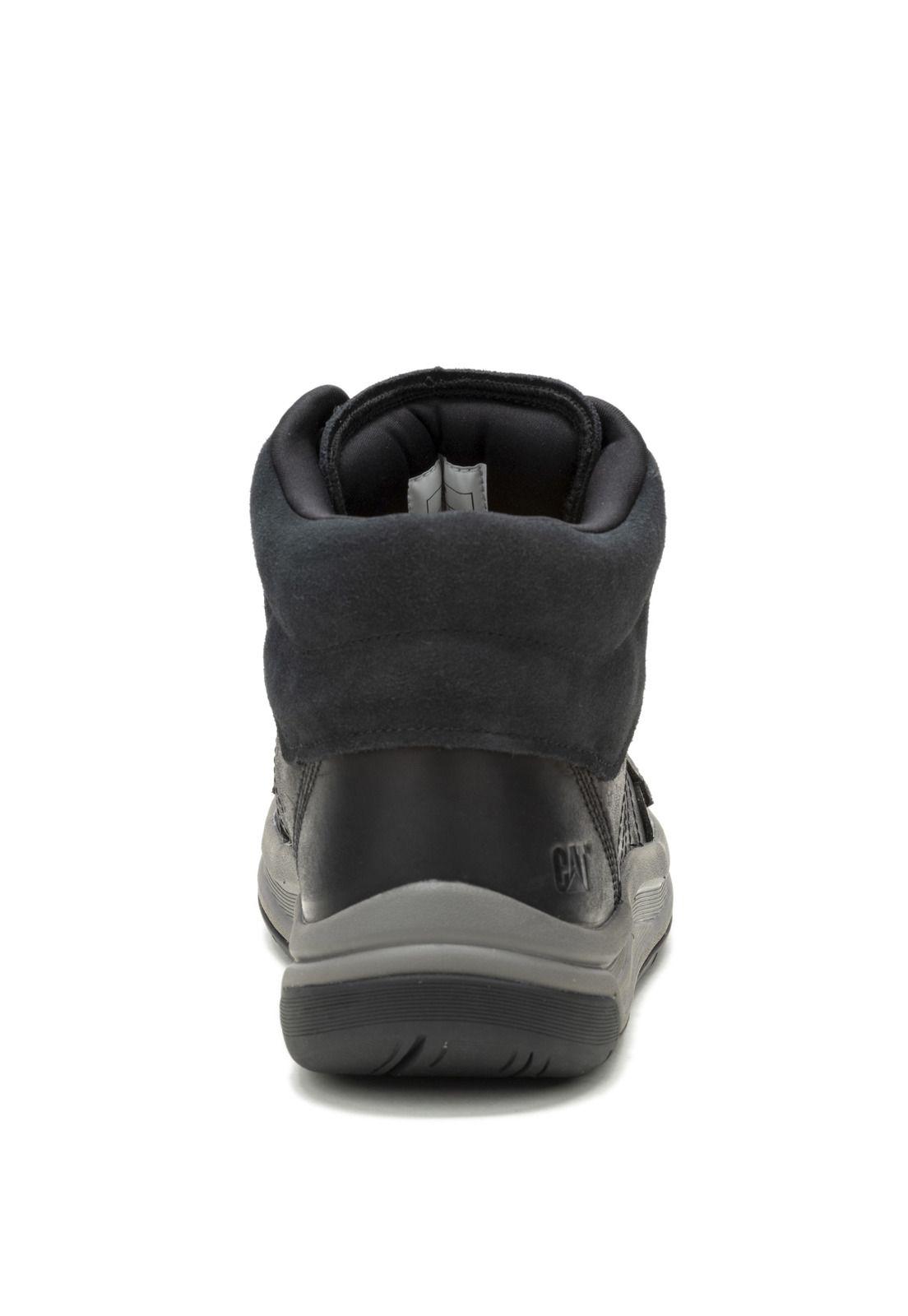 Zapatilla cuero con caña Apa Cush Mid Negro Hombre-4