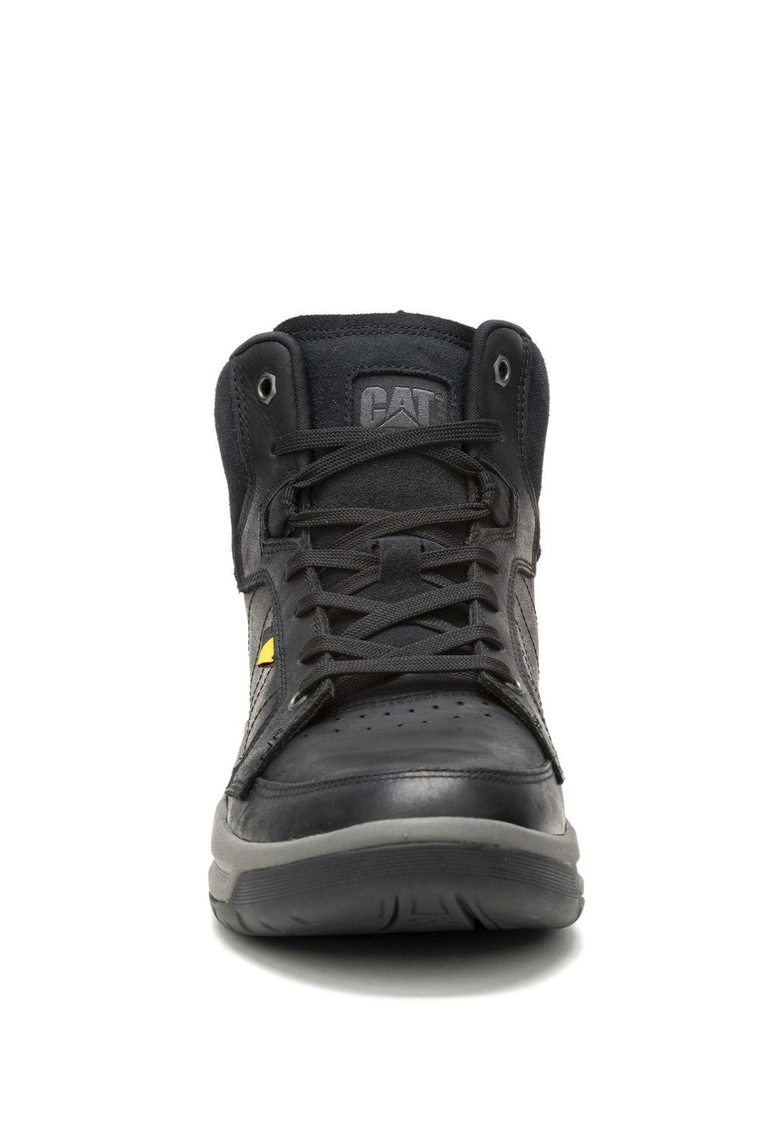 Zapatilla cuero con caña Apa Cush Mid Negro Hombre-5