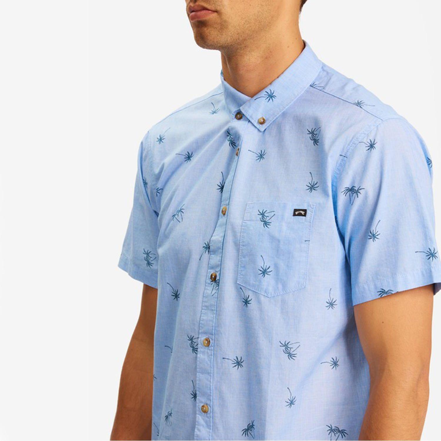 Camisa M/C Hombre Sundays Mini Celeste-3