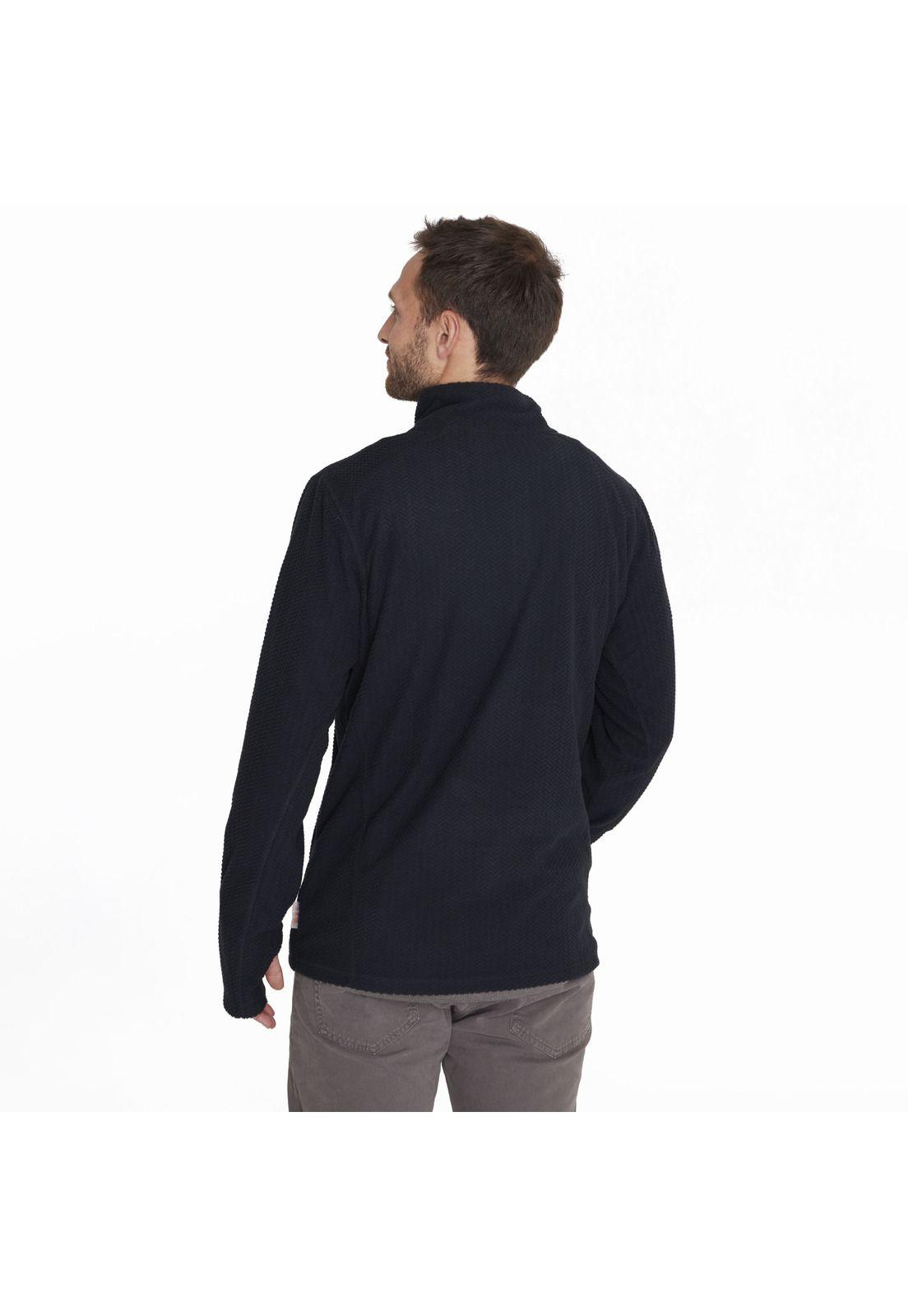 Polerón Embossed Half Zipper Negro Hombre-1