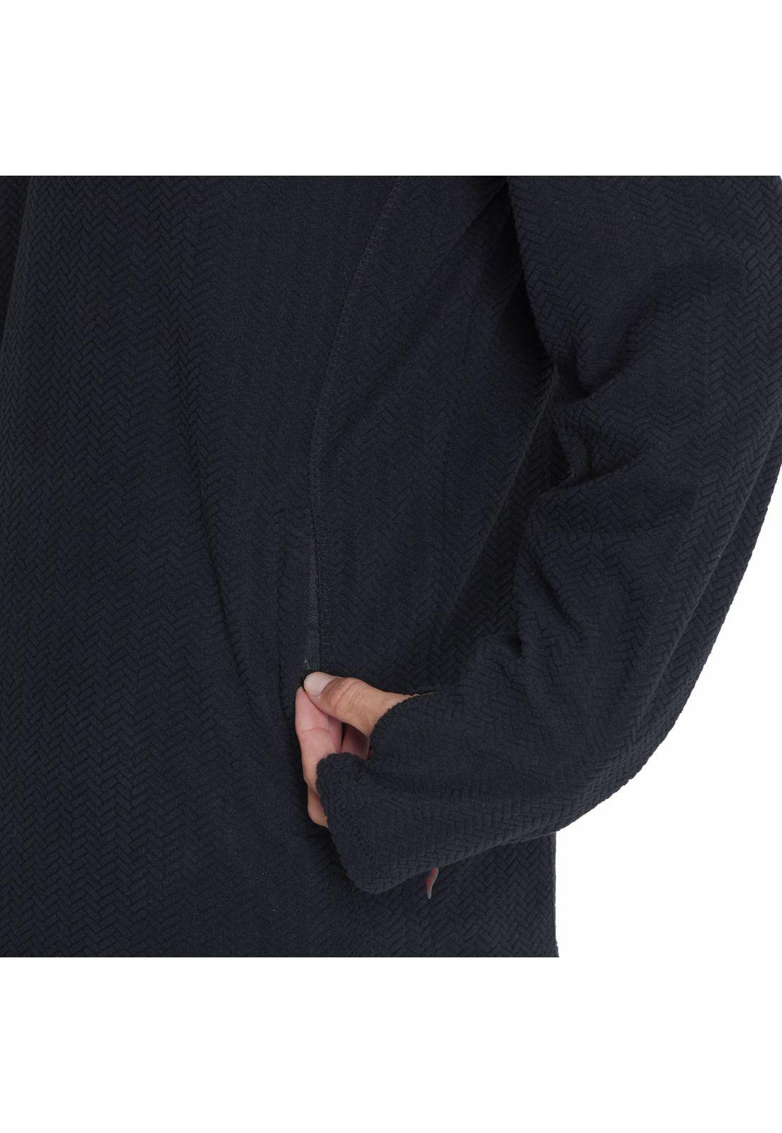 Polerón Embossed Half Zipper Negro Hombre-4