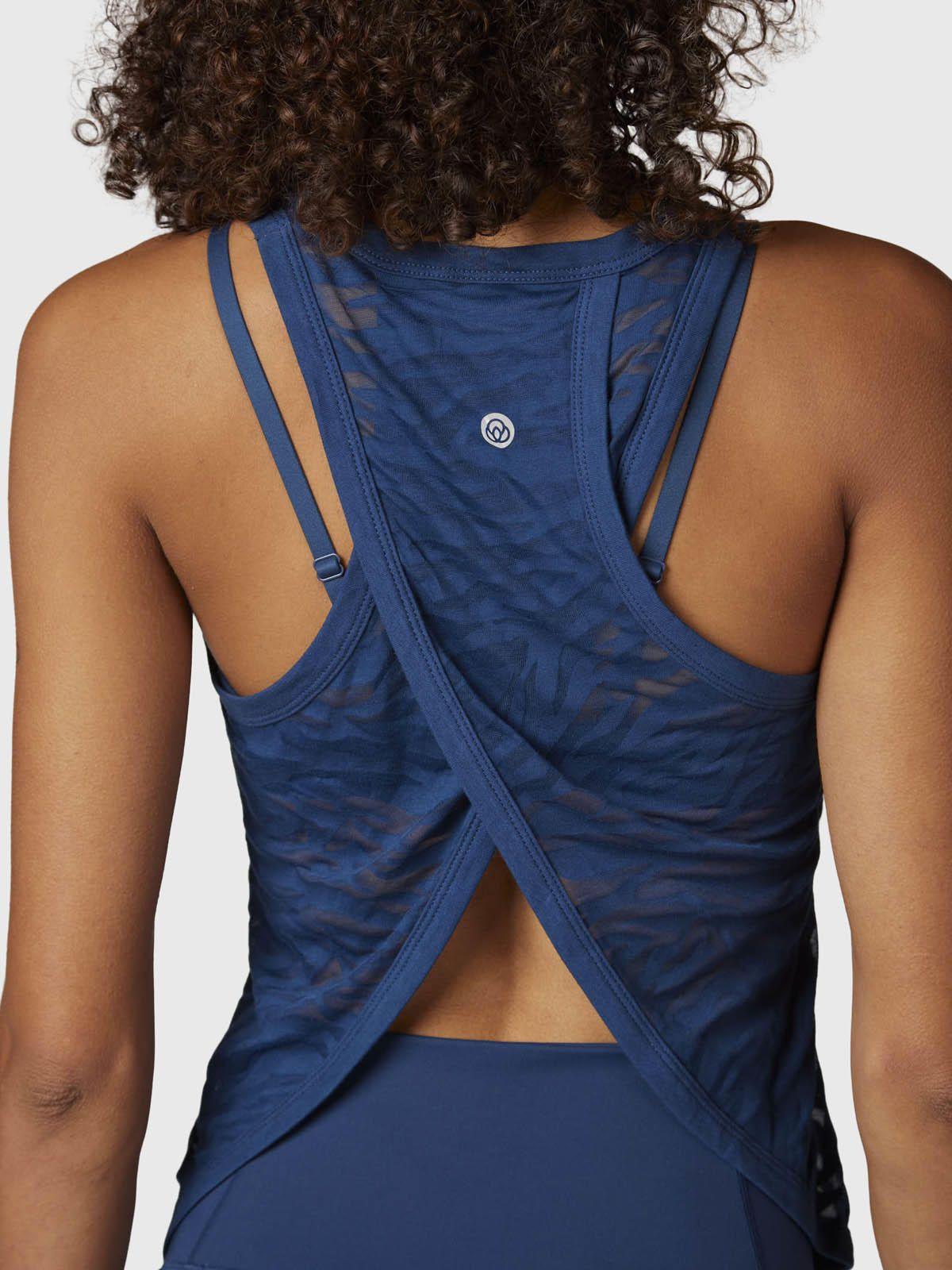 Polera Mujer Burn Out Tank Azul -3