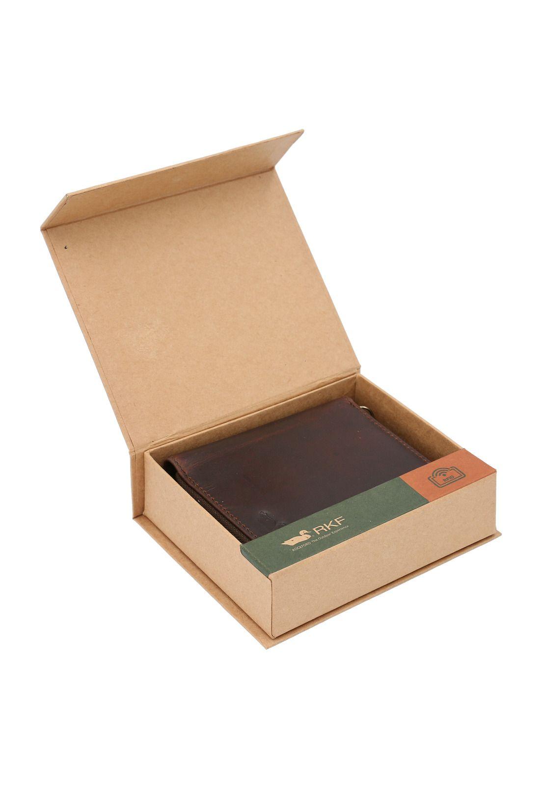 Billetera Cuero Hombre Htc Ziparound Coin Café-3