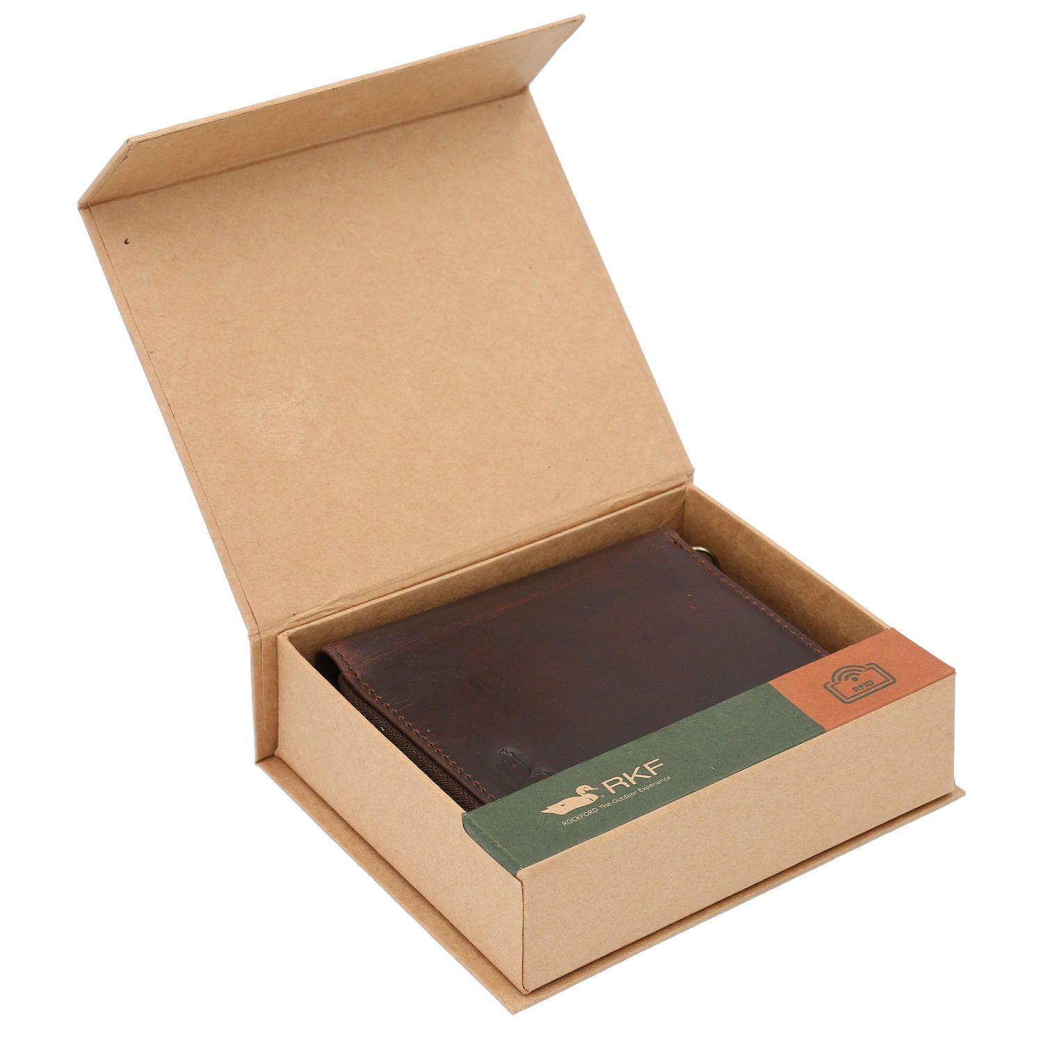 Billetera Cuero Hombre Htc Ziparound Coin Café-3