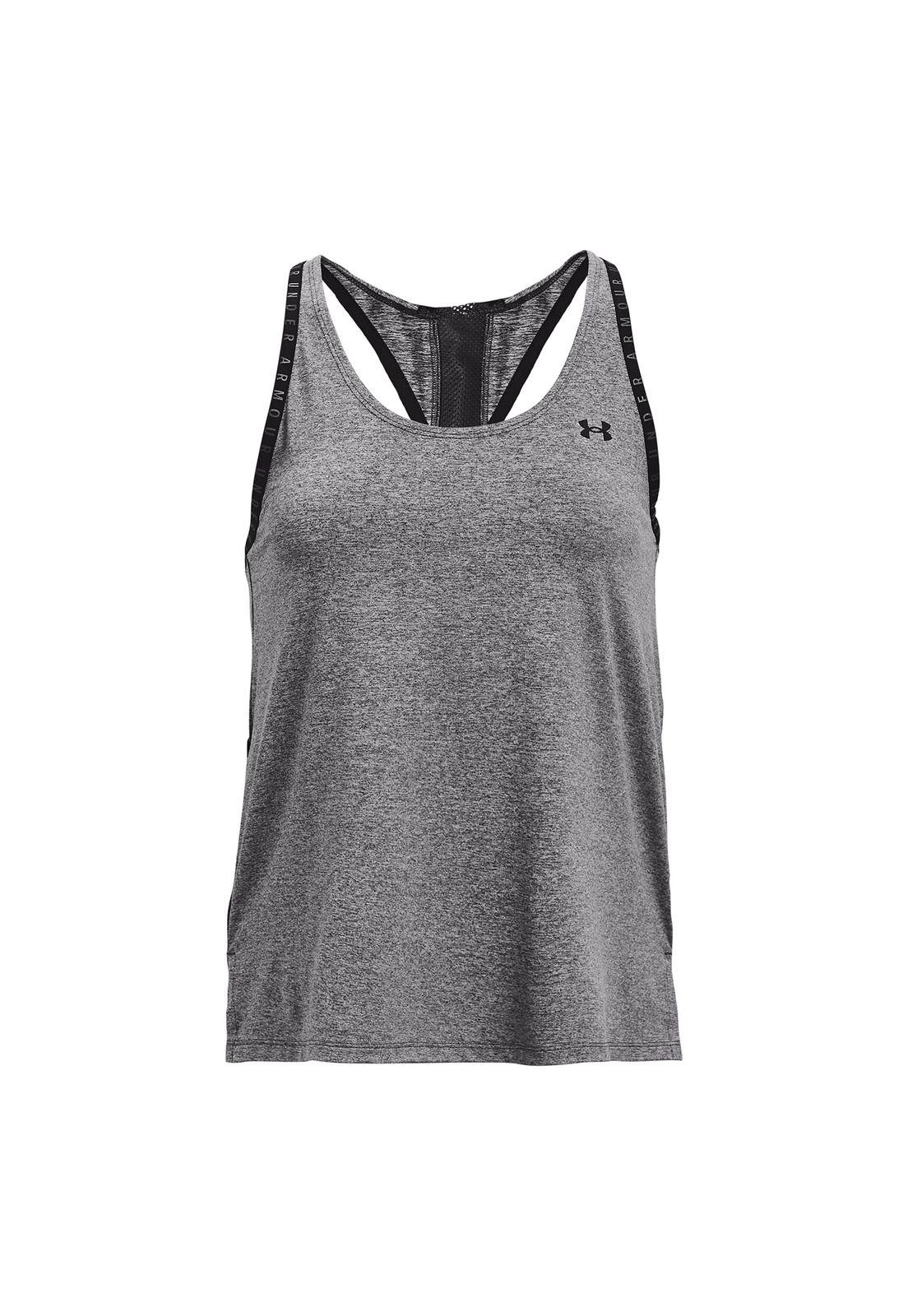 Polera S/M Mujer Ua Knockout Mesh Bac Gris-0