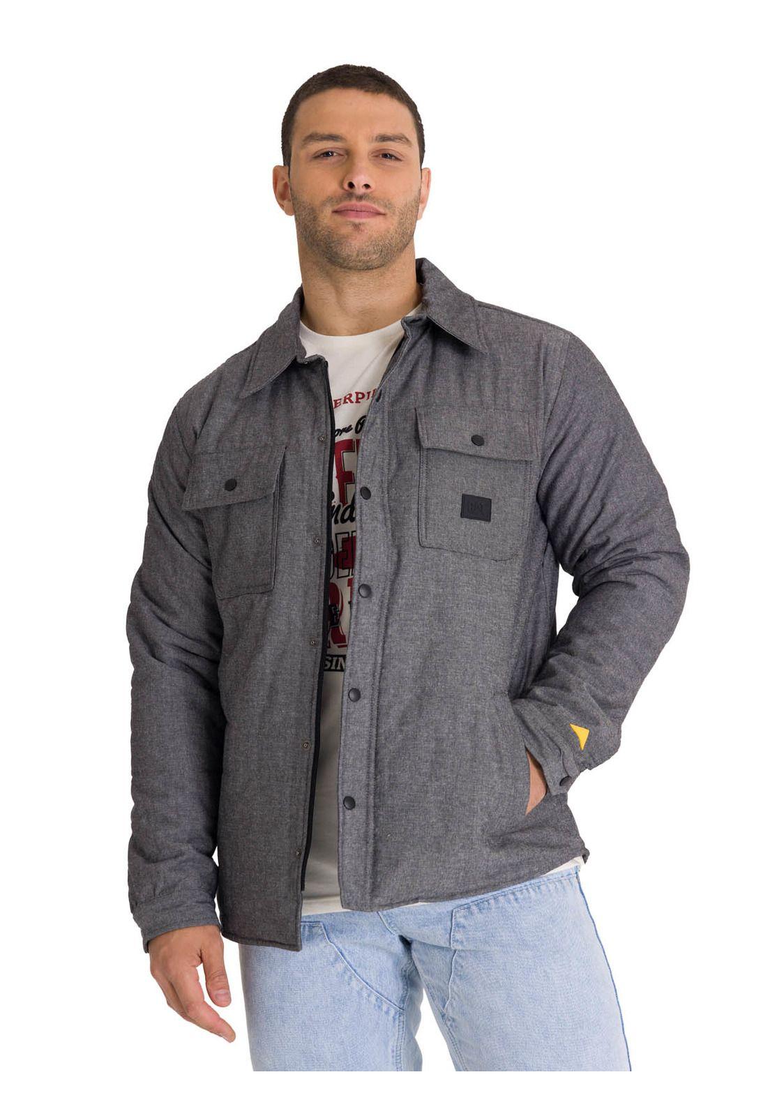 Chaqueta Insulated Snap Front Hombre Gris Oscura-0
