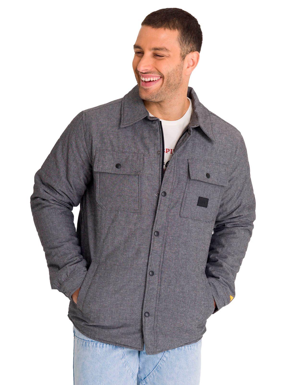 Chaqueta Insulated Snap Front Hombre Gris Oscura-1