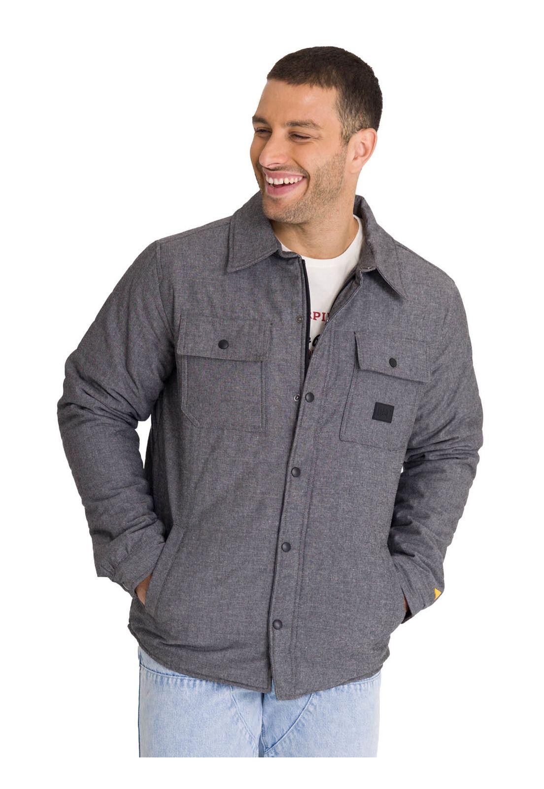 Chaqueta Insulated Snap Front Hombre Gris Oscura-1