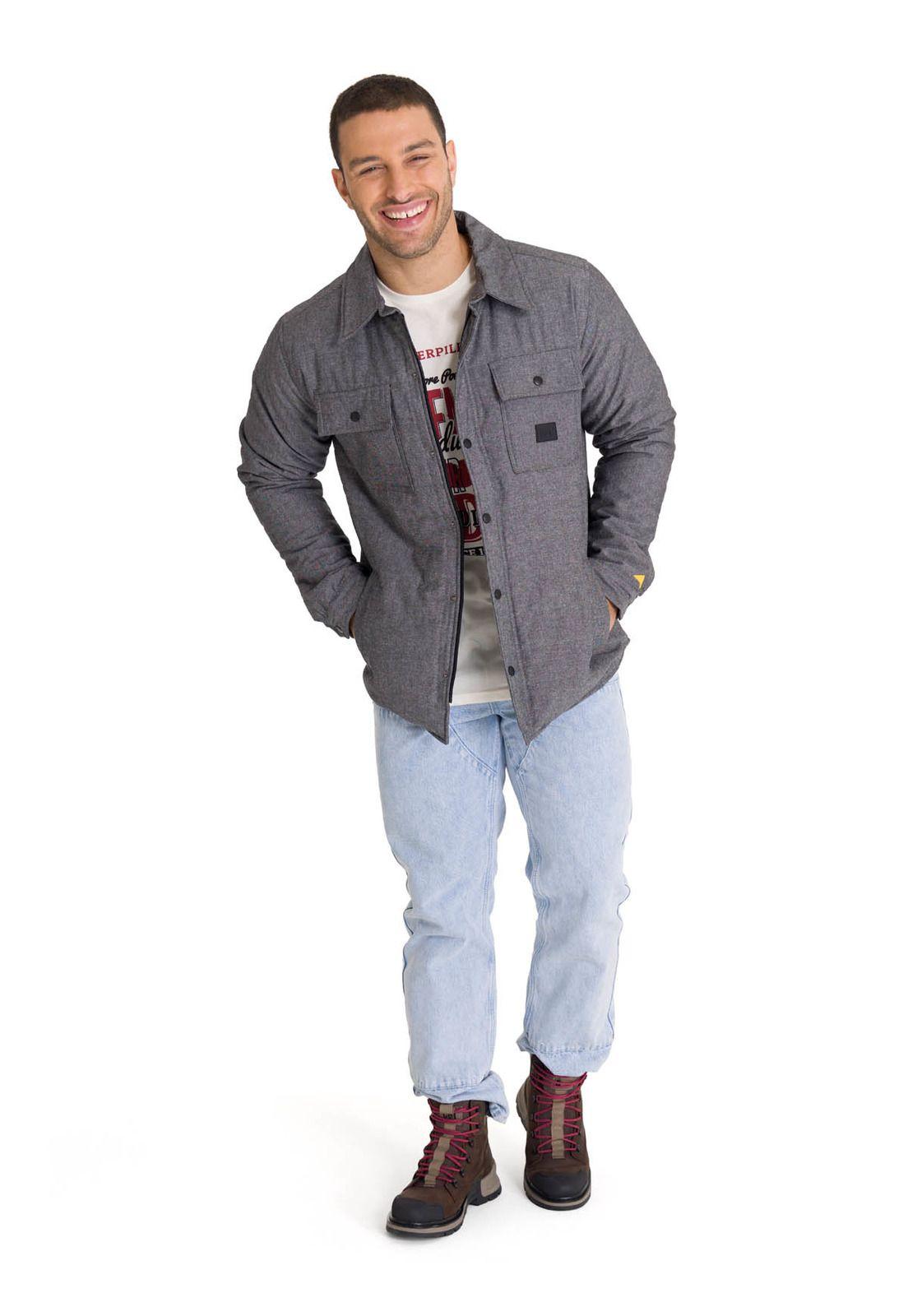 Chaqueta Insulated Snap Front Hombre Gris Oscura-3