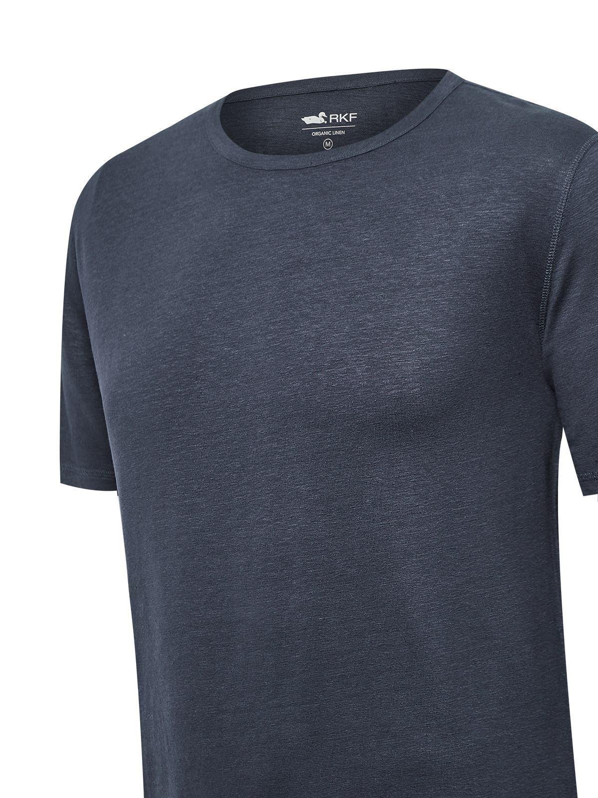 Polera Lino Orgánico Hombre Linen Azul-3