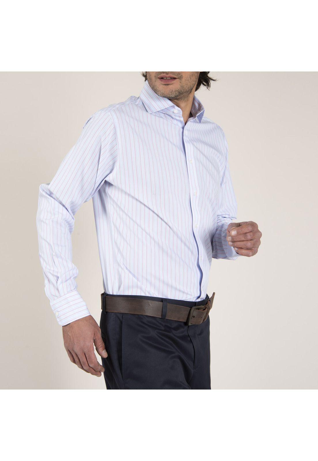 Camisa Algodón Libre de Arrugas Celeste Hombre Rockford-2