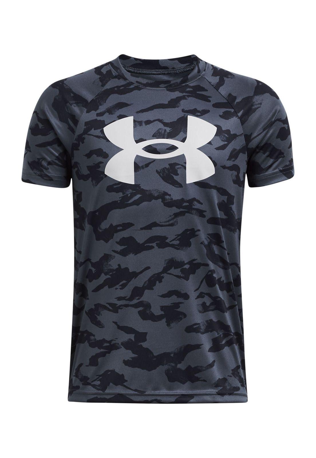 Polera manga corta UA Tech niño Gris-0