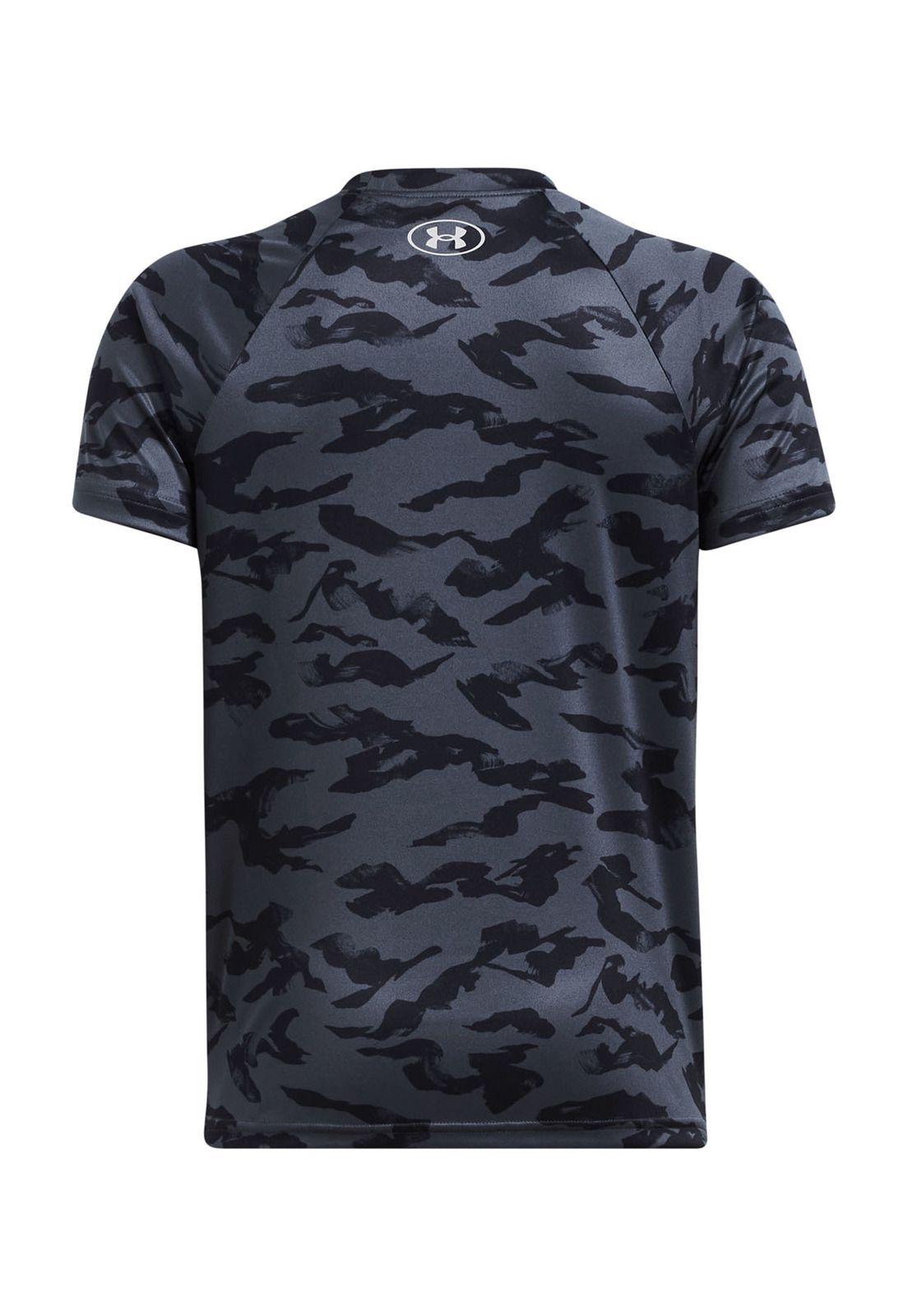 Polera manga corta UA Tech niño Gris-1