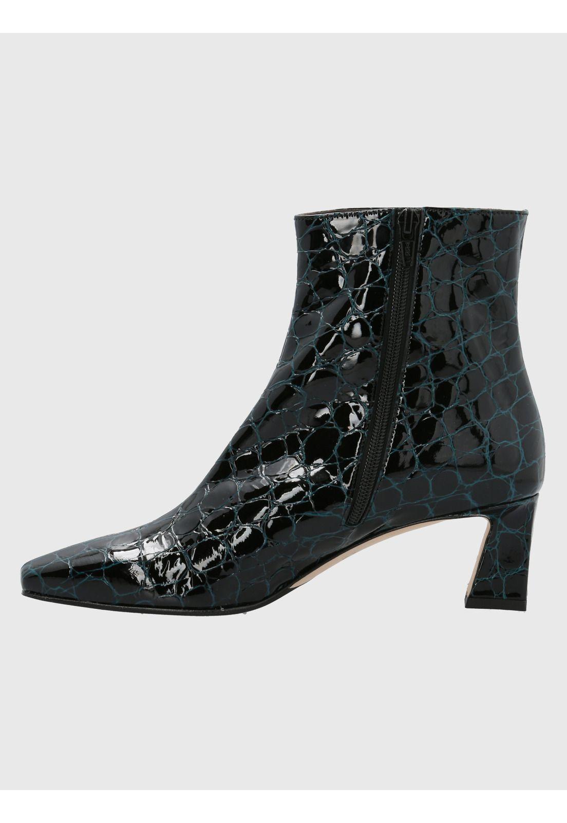 Botín Cuero Mujer Ginna Turquesa-4