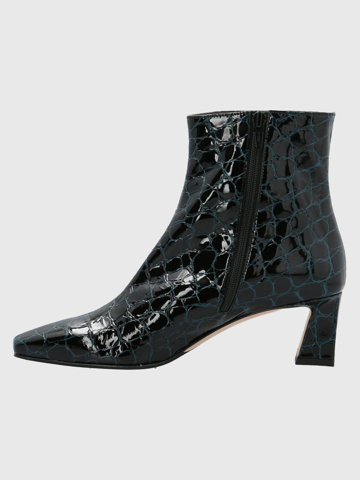 Botín Cuero Mujer Ginna Turquesa-4