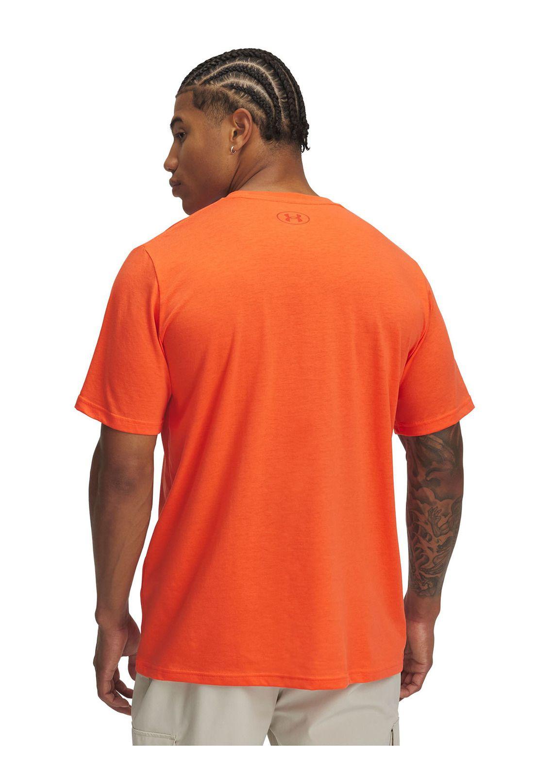 Polera Manga Corta Ua Reflective Big Logo Naranjo Para -1