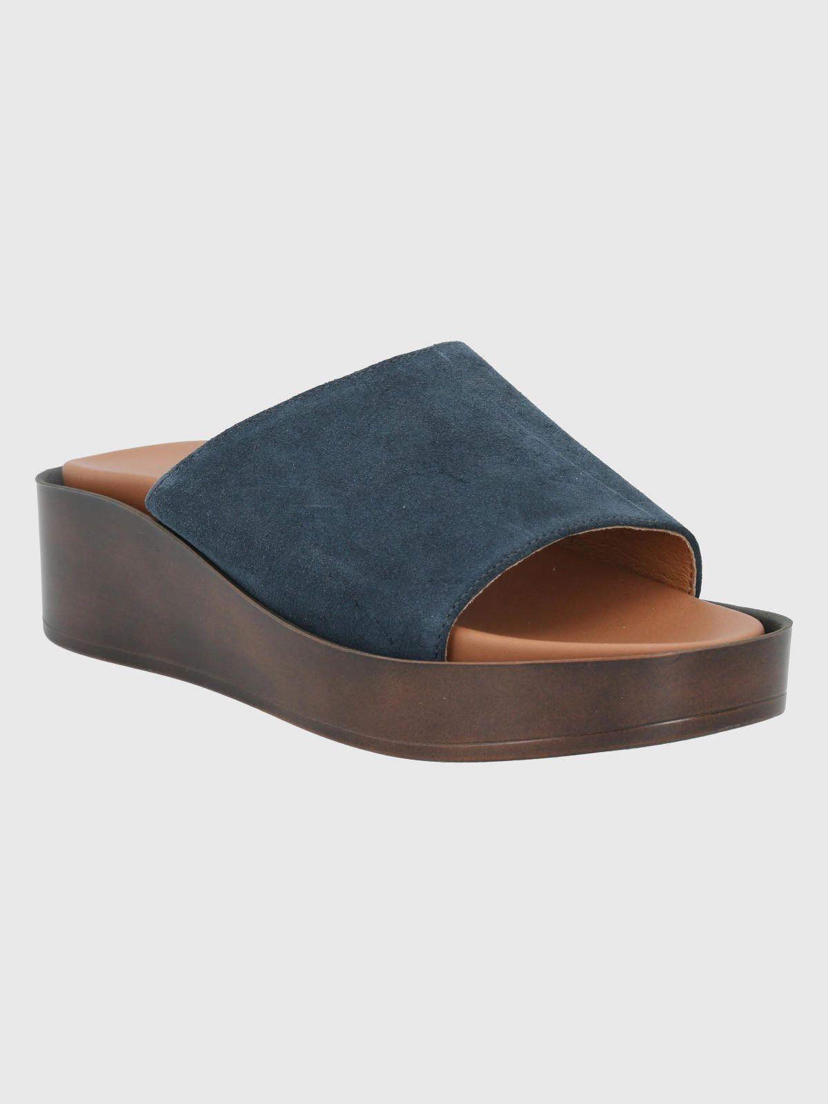 Sandalia Cuero Azul Oscuro Mujer Depp -0