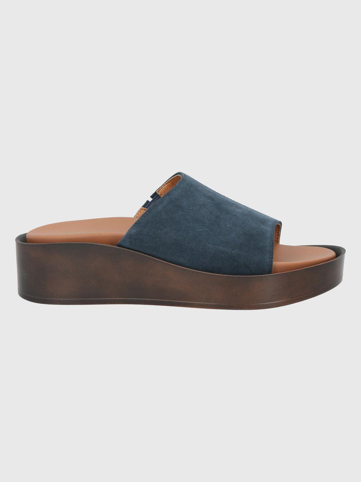 Sandalia Cuero Azul Oscuro Mujer Depp -1