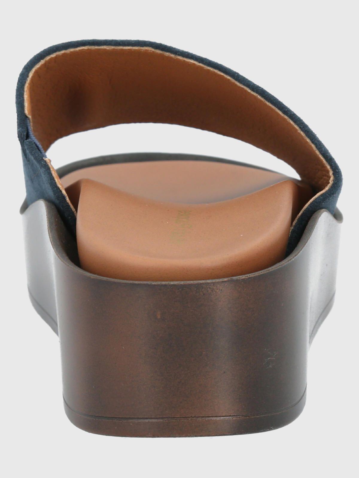 Sandalia Cuero Azul Oscuro Mujer Depp -5