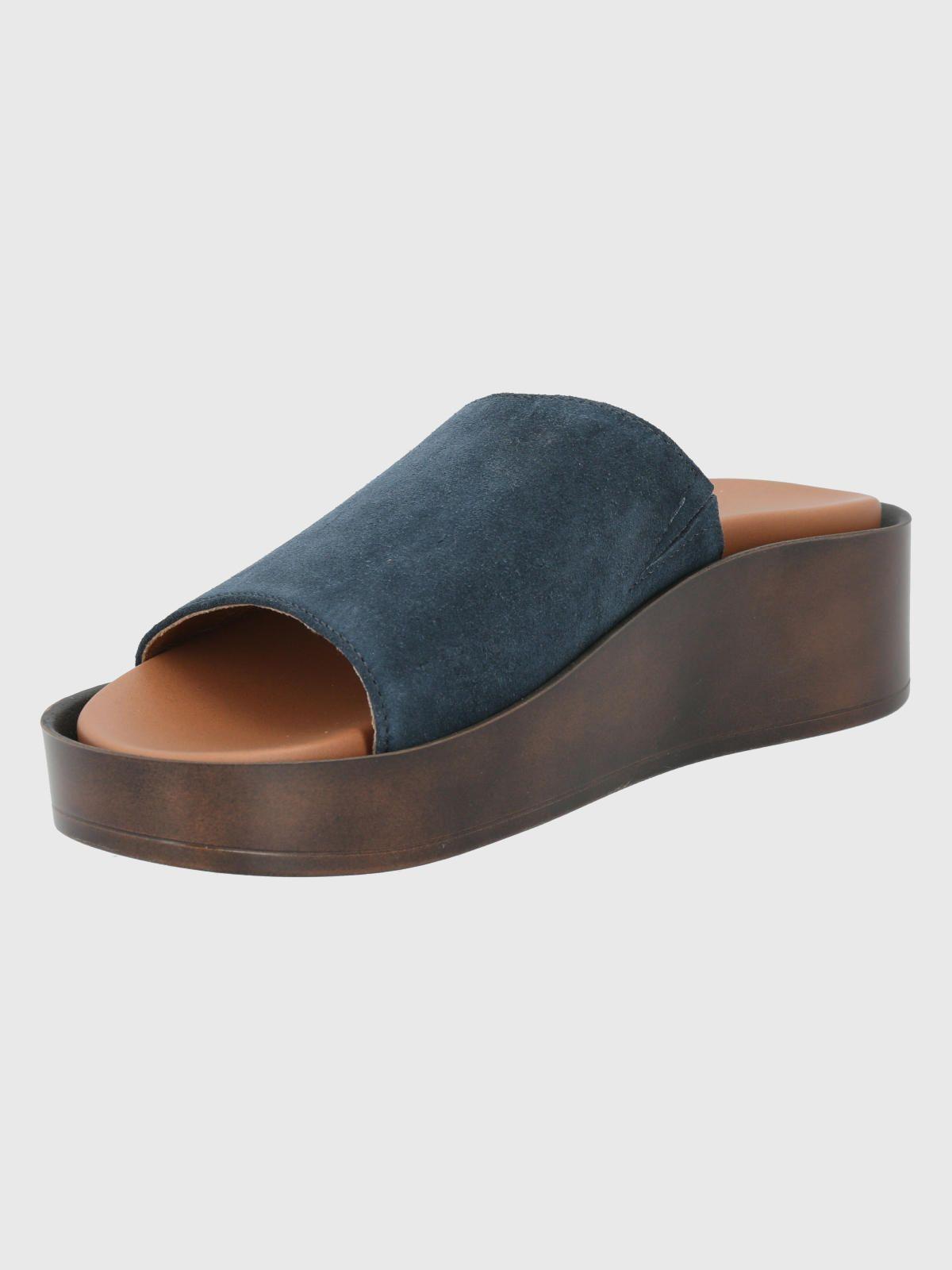 Sandalia Cuero Azul Oscuro Mujer Depp -3
