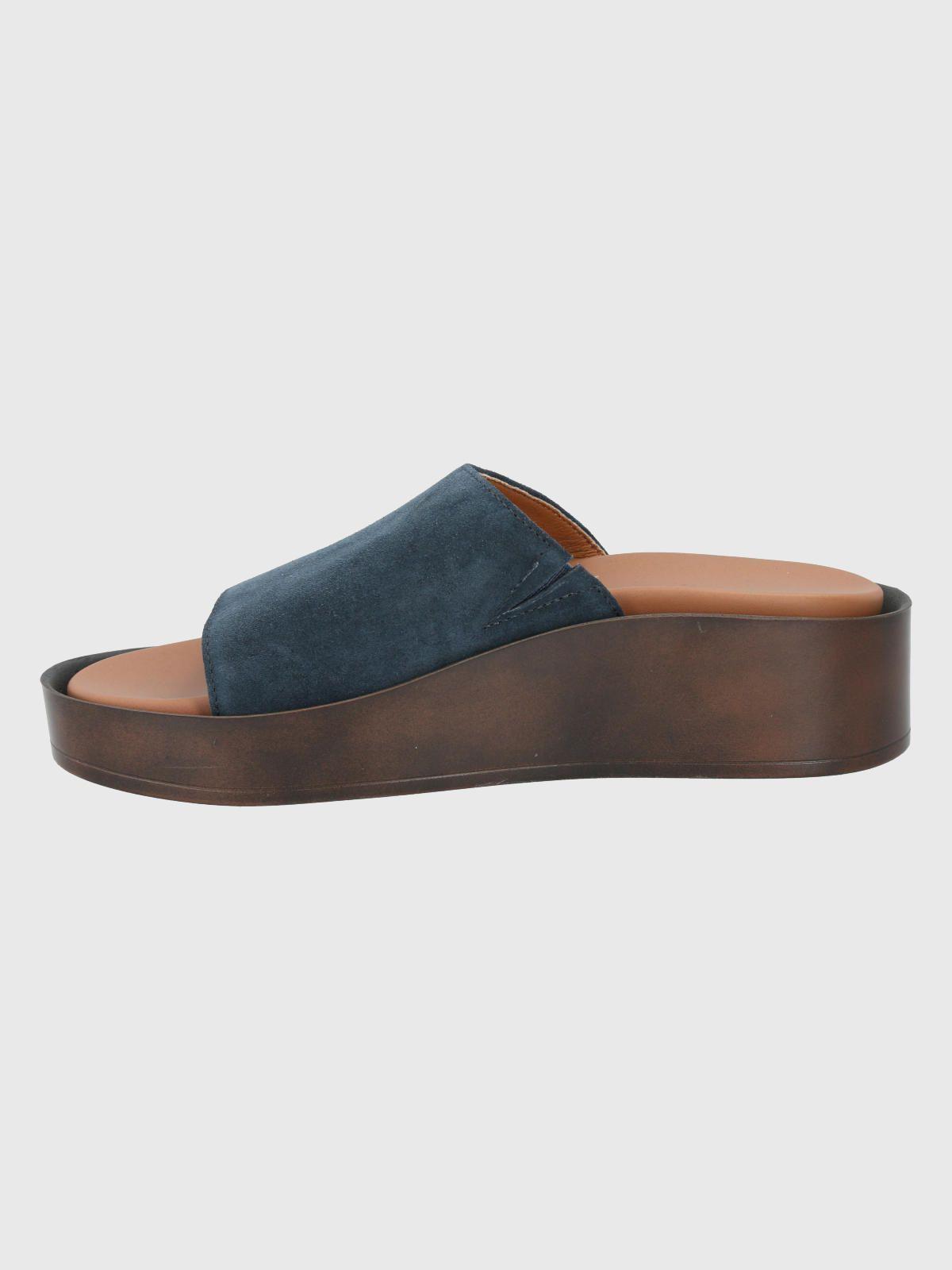 Sandalia Cuero Azul Oscuro Mujer Depp -4