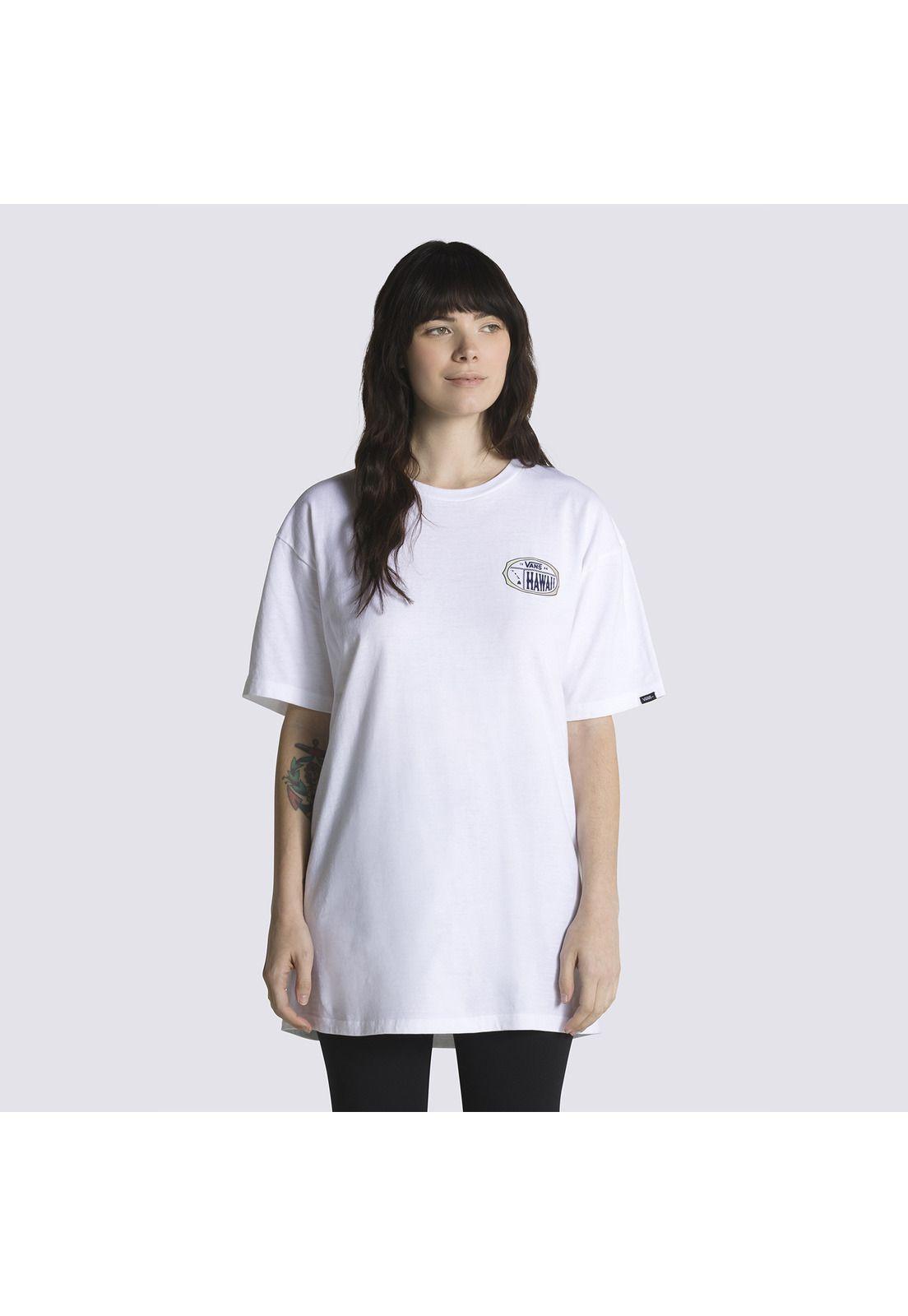 Polera M/C Hawaii Islands Logo Blanco Unisex-3