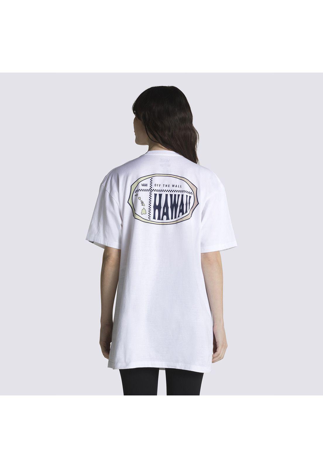 Polera M/C Hawaii Islands Logo Blanco Unisex-4