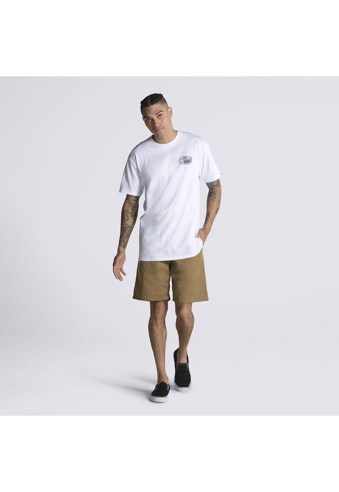 Polera M/C Hawaii Islands Logo Blanco Unisex-5