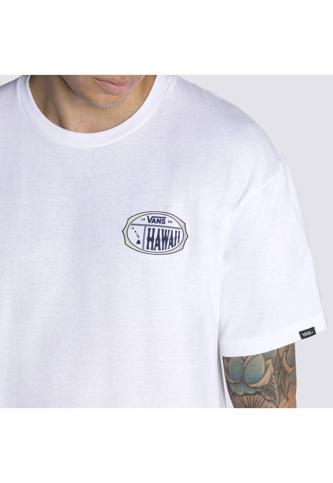 Polera M/C Hawaii Islands Logo Blanco Unisex-6