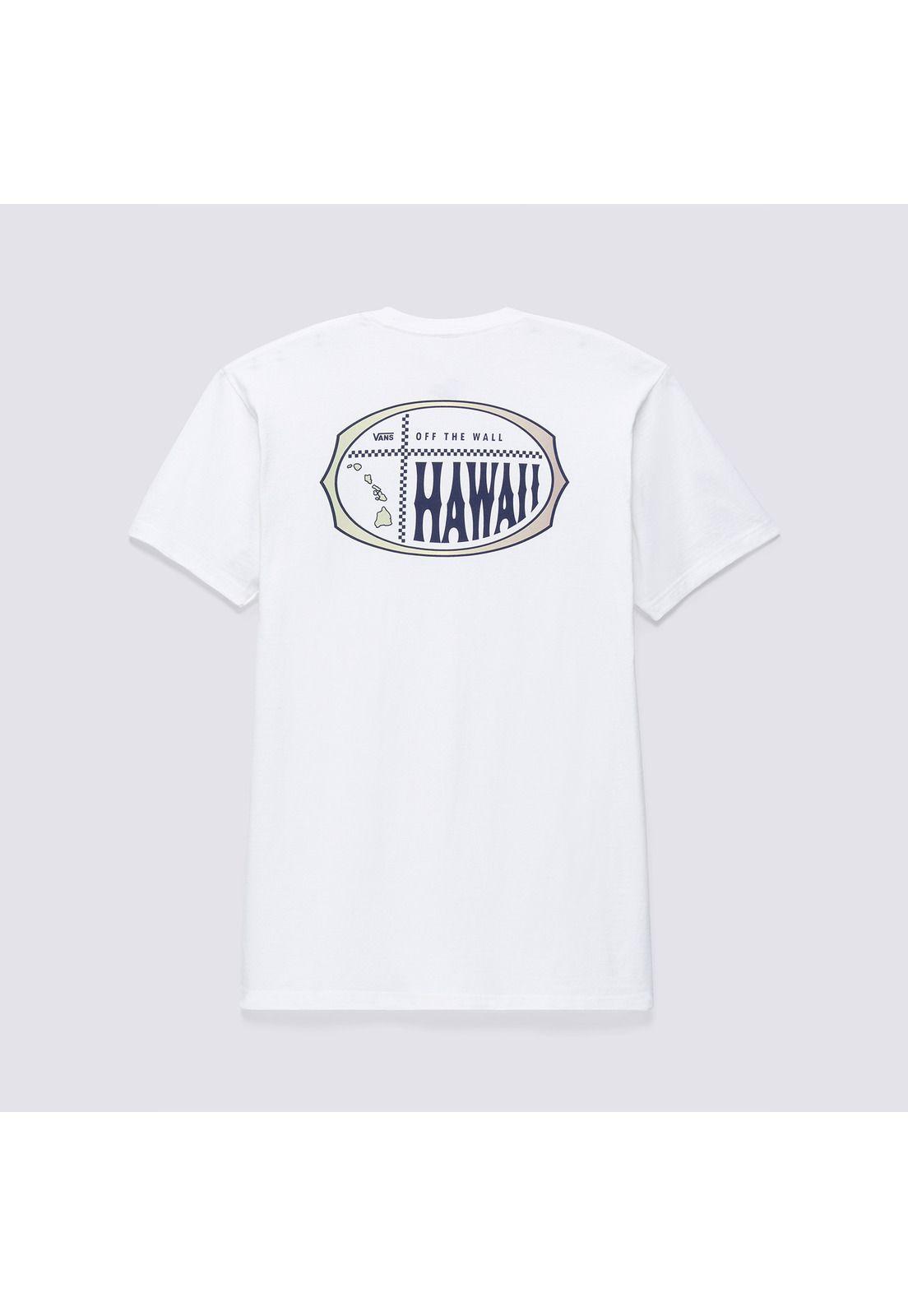 Polera M/C Hawaii Islands Logo Blanco Unisex-8