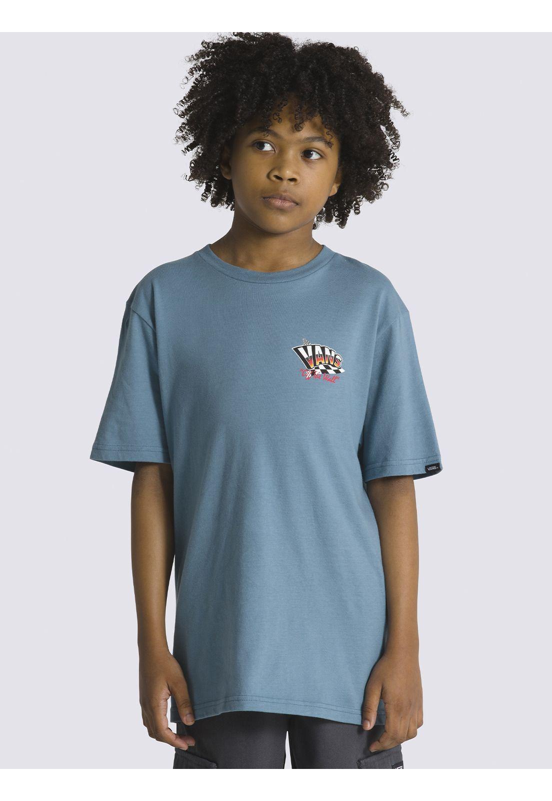 Polera Manga Corta Hole Shot Ss Azul Niño-0