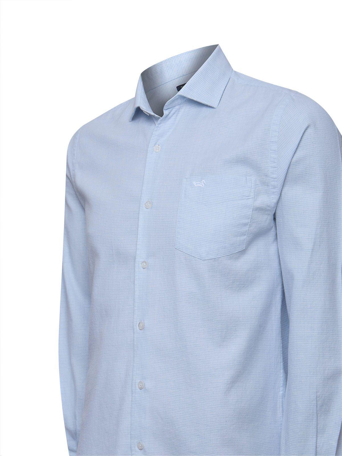 Camisa Algodón Hombre Flasquare Azul-3