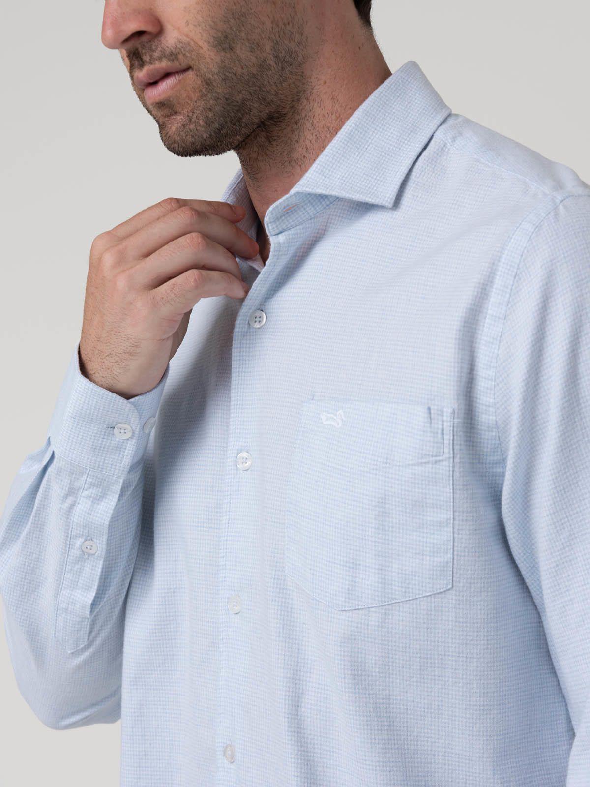 Camisa Algodón Hombre Flasquare Azul-6