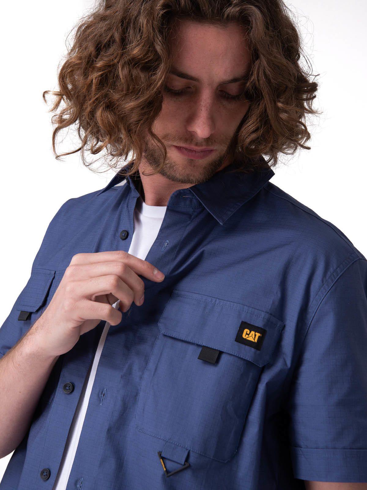 Camisa Manga Corta Utility S/S Shirt Hombre Azul-4