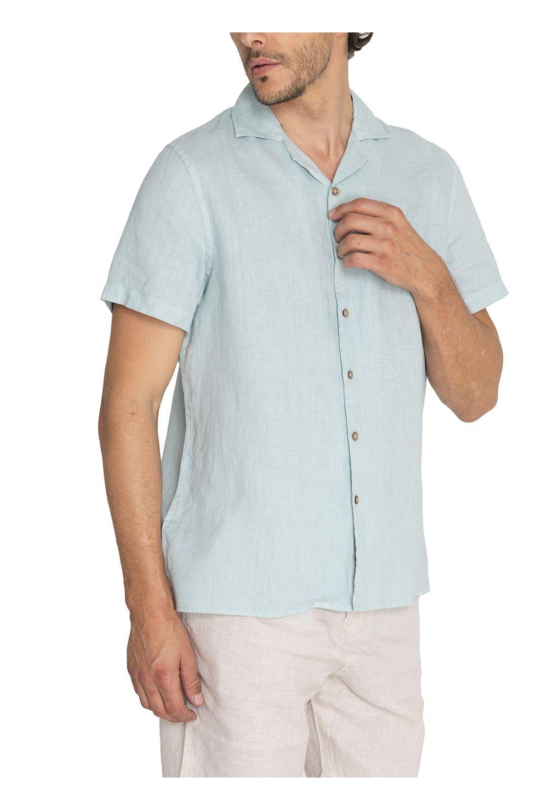 camisa Lino Orgánico Verde Braga Hombre -5