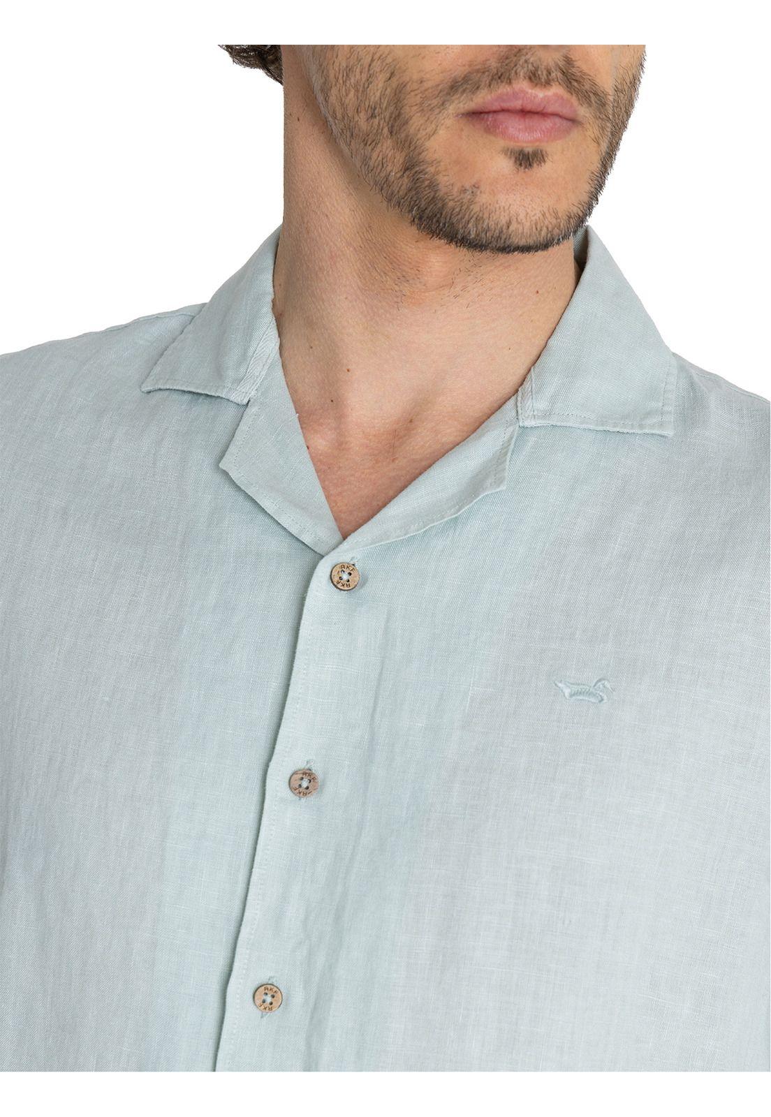 camisa Lino Orgánico Verde Braga Hombre -6