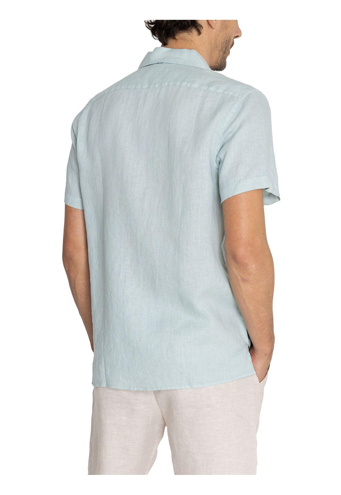camisa Lino Orgánico Verde Braga Hombre -7