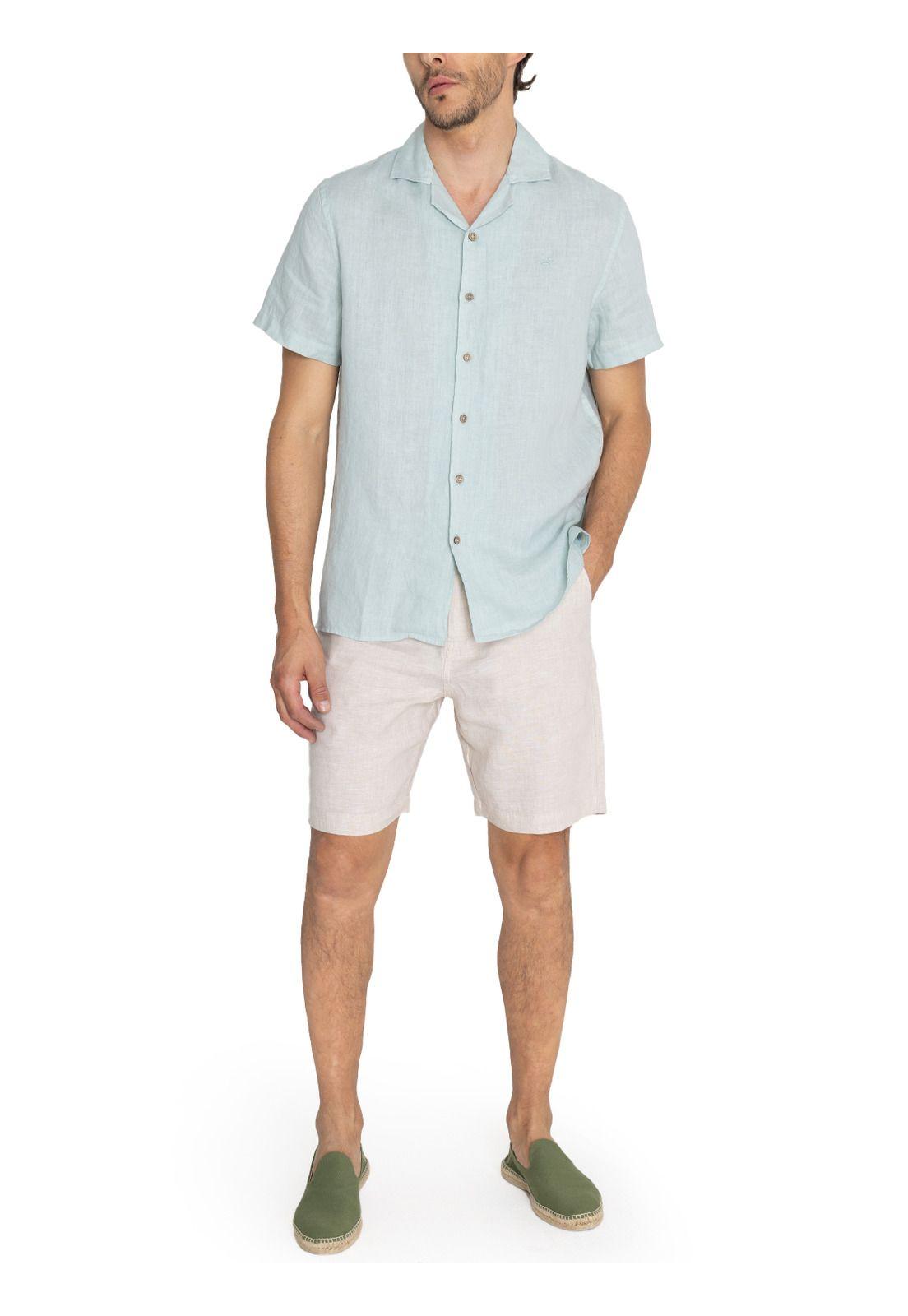 camisa Lino Orgánico Verde Braga Hombre -8