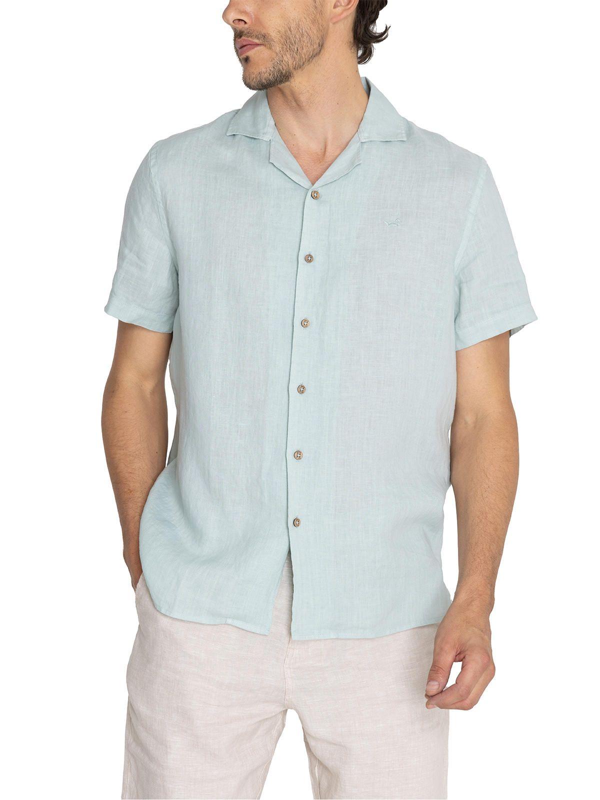 camisa Lino Orgánico Verde Braga Hombre -4