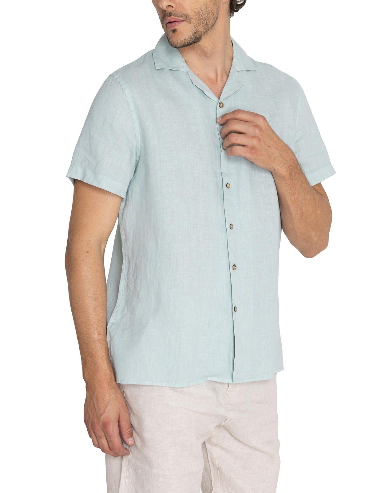 camisa Lino Orgánico Verde Braga Hombre -5