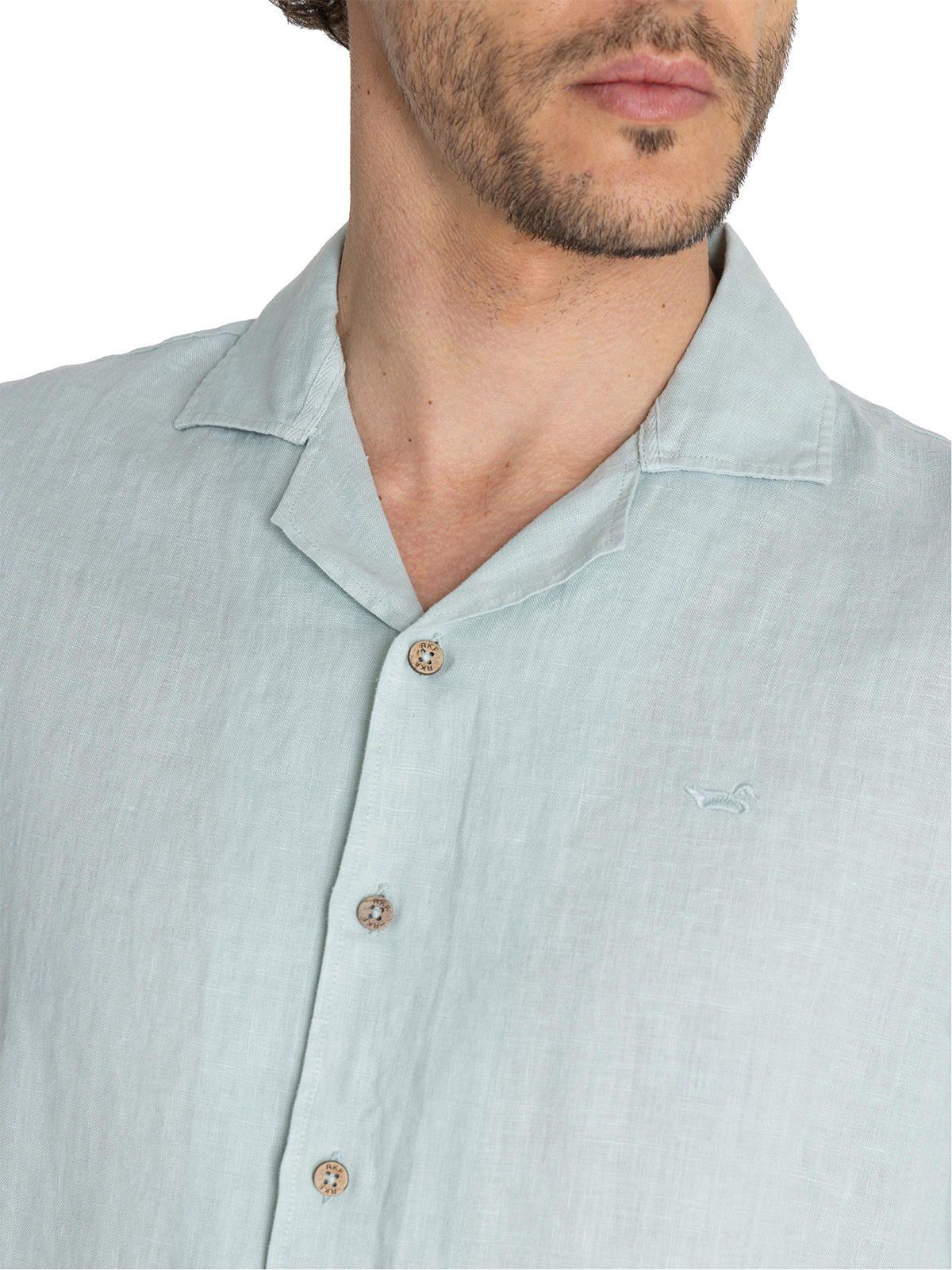 camisa Lino Orgánico Verde Braga Hombre -6