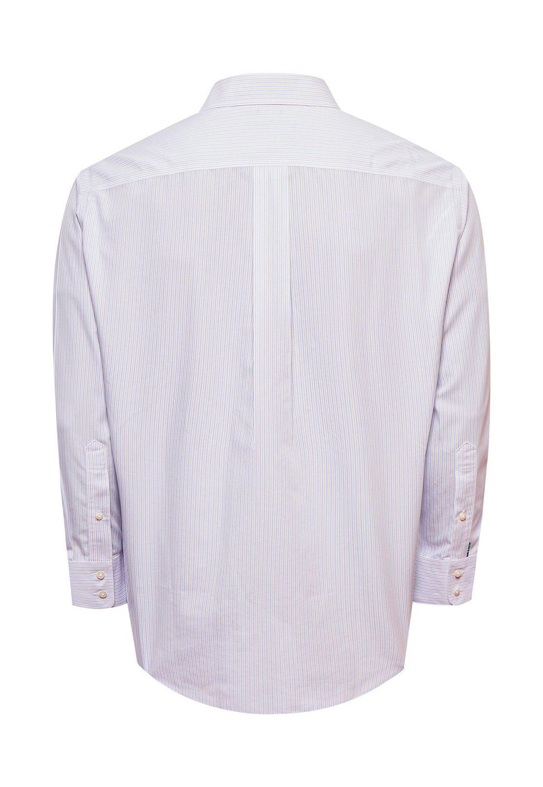 Camisa Libre de Arrugas Algodón Hombre Beige-3